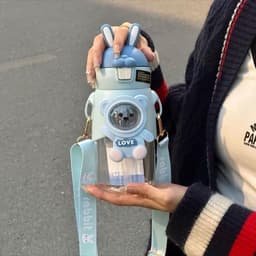 Bình giữ nhiệt INOX 316 500ML bình nước trẻ em siêu dễ thương cute có dây đeo, có quà tặng kèm 8