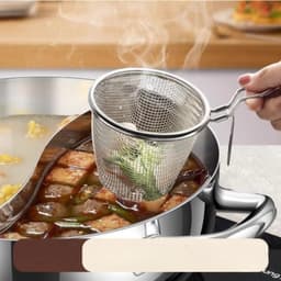 Rổ Nhúng Lẩu Inox 304 Có Móc Cài 11x9.5cm Giỏ Nhúng Lẩu Vớt Mì Thịt Rau Hải Sản 2