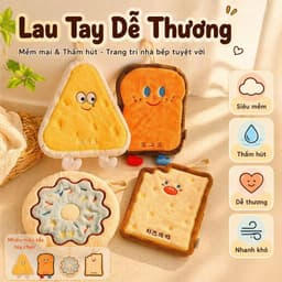 Khăn lau tay treo tường hút nước nhanh khăn vải bếp nhà tắm dễ thương. nhatle.store2 1