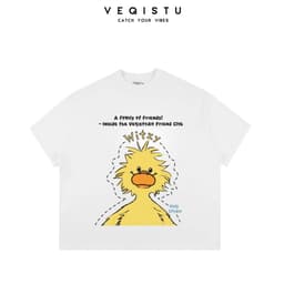 Áo Thun BOXY Local Brand VEQISTU "Vịt Cafe + Vịt Xù", Áo Thun Boxy Form Rộng Unisex 250Gsm  Cotton 9