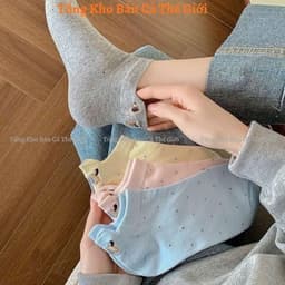 Set 10 Đôi Tất Vớ Cổ Thấp Chấm Bi Hình Cún Lạp Xưởng xᶖnh Xắn Đáng Yêu Phong Cách Hàn Quốc Thấm Hút Mồ Hôi VOICON-[TV01] 1