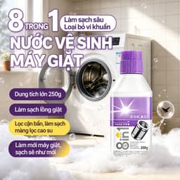 Nước Tẩy Rửa Máy Giặt / Bột Tẩy Cặn Và Khử Mùi Lồng Giặt 3 Trong 1 / Nhẹ Nhàng Với Máy / Không Cần Tháo Rời Hoặc Xả Lại 2