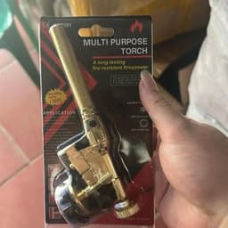 ￼Khò gas mini mới bằng thép mạ đồng chống bỏng, tự động đánh lửa( ống  dài) 8