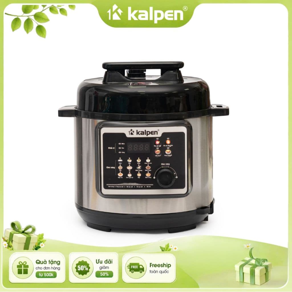 Nồi Áp Suất Điện Đa Năng Kalpen P9 6L Lòng Inox 304 Đa Năng Nấu Nhanh An Toàn