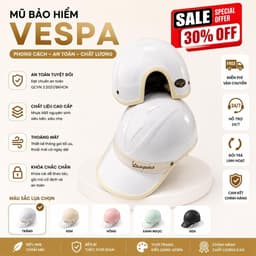 [ĐẠT CHUẨN AN TOÀN] Mũ Bảo Hiểm Vespa Luoi Trai Nam Nữ Khoét Lỗ Chừa Đuôi Tóc ABS Bền Đẹp, Dây Khóa Chắc Chắn 2