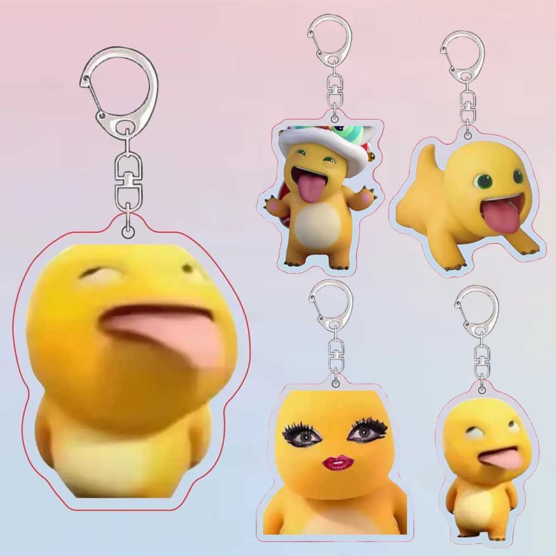 Móc Khóa Nailong Khủng Long  Meme Nhựa Acrylic Treo Balo-Qùa Tặng Bạn Bè