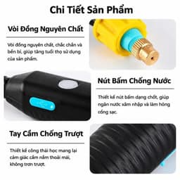 Cần xịt phun thuốc cầm tay loại điện, dụng cụ làm vườn, tưới cây, phun thuốc, dây dài 1-4m, tặng kèm phụ kiện 3