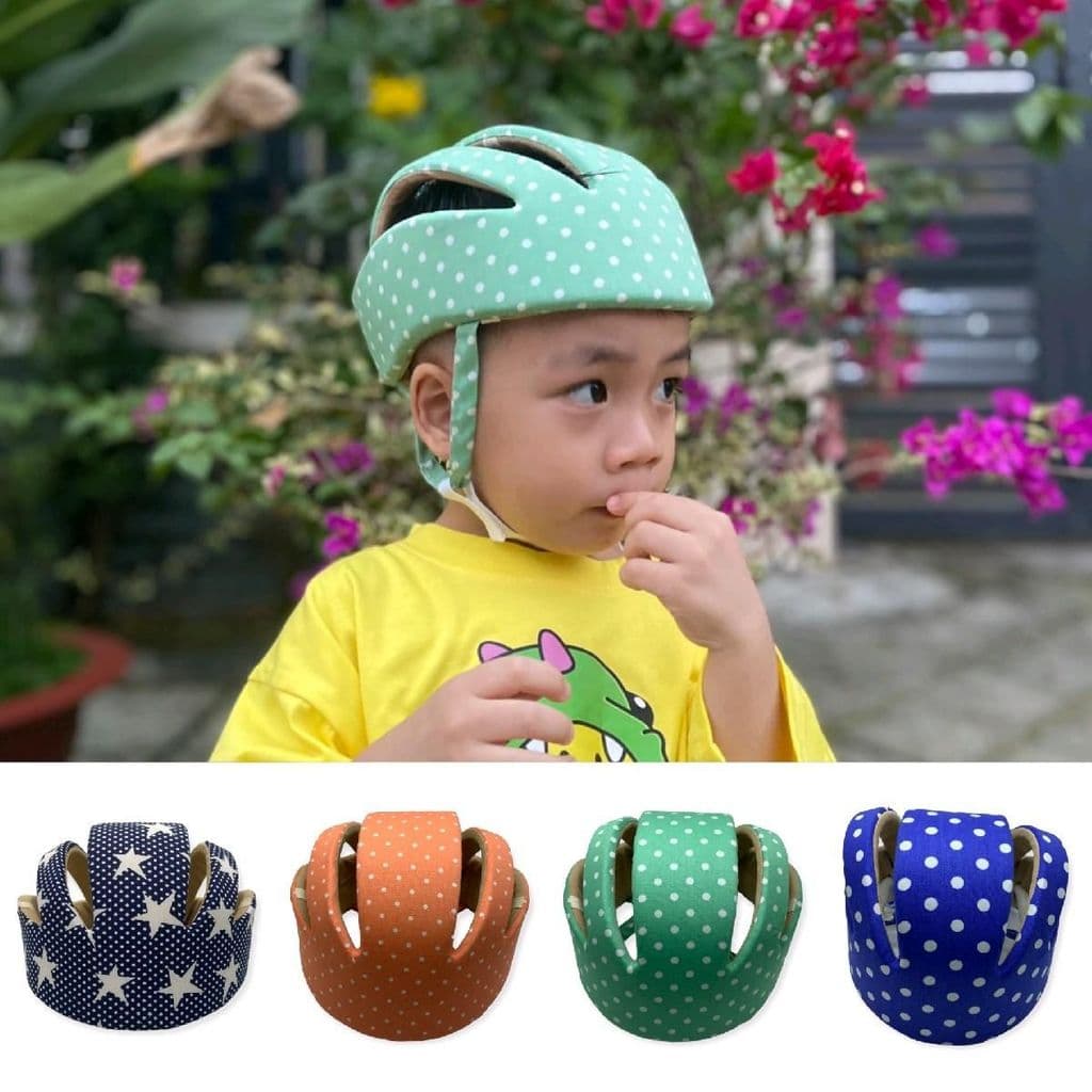 Nón bảo hiểm tập đi cho bé - mũ bảo vệ đầu bé tập bò an toàn, thoáng khí