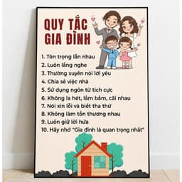 20+ Mẫu Tranh Nội Quy, Nề Nếp Gia Đình - Tranh Canvas Trang Trí Trong nhà, Phòng Khách, Góc học tập 8