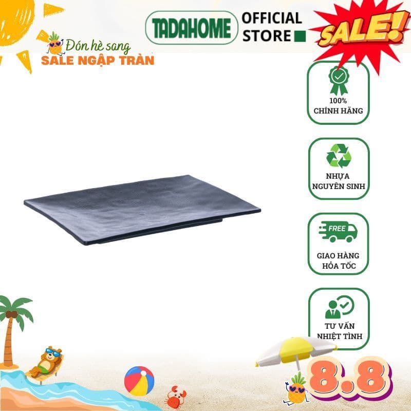 Combo Đĩa Chữ Nhật Vân Sần Việt Nhật Đĩa Nhựa 1187/8, Khay Đựng Thức Ăn Hoa Quả Bánh Kẹo - TADAHOME