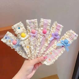 Băng đô (LOẠI1) buộc tóc rộng hoa dệt kim ngọt ngào, Băng đô cố định tóc gãy ma thuật cho bạn gái... 1