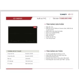 Bếp Từ Đôi Canzy CZ I36912C | PID369 Serial 8.0 | NEW MODEL 2026, BẢO HÀNH 3 NĂM 1