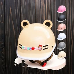[ĐẠT CHUẨN AN TOÀN] Nón Bảo Hiểm Cá Heo Nam Nữ Nửa Đầu Hot Trend Kèm Tai Gấu Charm Chữ Dễ Thương 3