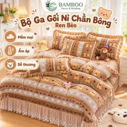 Sét Ga Gối Nỉ Phủ Bèo 3 Món 5d Xinh Xuất Sắc, Ga Trải Giường Họa Tiết Sinh Động Chất Nỉ Mềm Mại Shopgagoigiare.vn 1