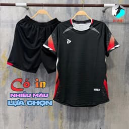 [Chính hãng JustPlay có in sau lưng] Quần áo bóng đá,đồ đá banh Pegasus màu đen Chất vải CSM cao cấp 1