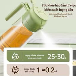 Bình xịt dầu ăn  Bình thủy tinh xịt dầu ăn phun sương có thể phun hoặc rót 4