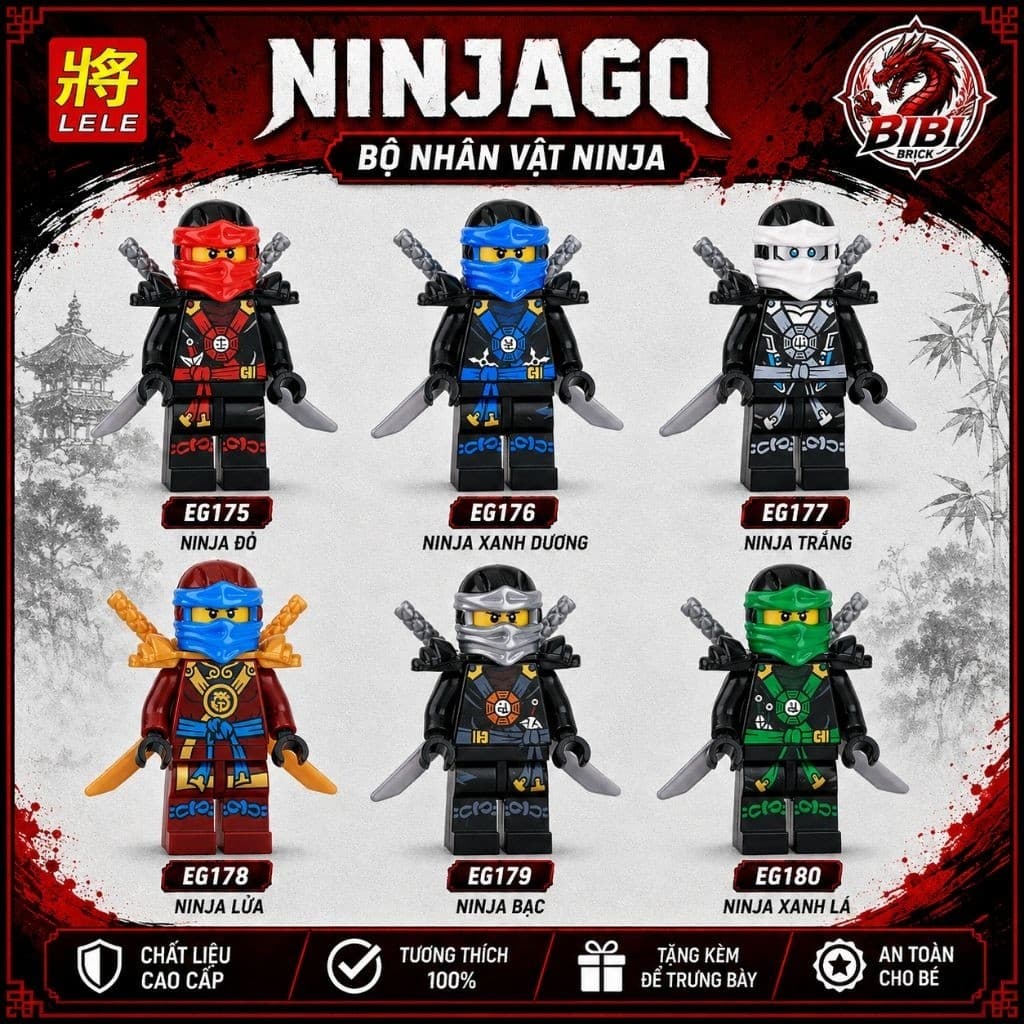 [IN LƯNG]Mô Hình Lắp Ghép Ninjago Seasson 5-Minifigures Ninjago