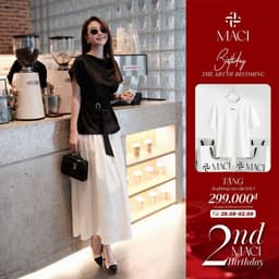 Chân Váy Xoè Xếp Li 2 Lớp Chất Kaki Lạnh MACI MCVCVTR0398 Thời Trang Nữ Thiết Kế Độc Quyền 1