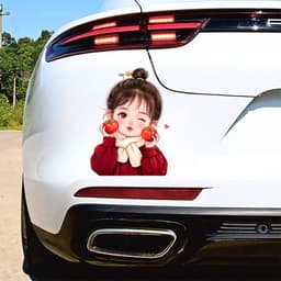 Decal Dán Xe Hơi Hình Bé Gái Chibi Dễ Thương Chống Thấm Nước - Tem Dán Trang Trí Ô Tô Nổi Bật 7