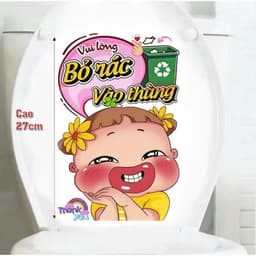 "Decal Dán Bồn Cầu Chống Thấm Nước Hình Thú Cưng Dễ Thương - Trang Trí Nhà Tắm Vui Nhộn" 6