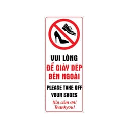 [Hỏa Tốc] Bảng Decal "Vui Lòng Để Giày Dép Bên Ngoài - Please Take Off Your Shoes" Chống Thấm Nước, Bền Đẹp 9