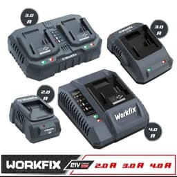 Sạc pin máy khoan - máy siết bulong - máy bắn vít Workfix chân sạc phổ thông, Sạc nhanh 2.0A - 4.0A - Sạc Đôi 3.0A 2