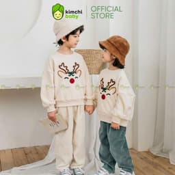 [10-29KG] Áo Sweater Noel Cho Bé Kimchibaby Nỉ 2 Da Cao Cấp Dày Mịn Ấm Áo Nỉ Giáng Sinh Bé Trai Bé Gái AN602 8