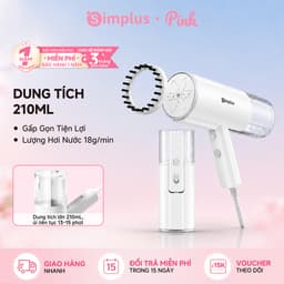 Simplus Pink Bàn Là Hơi Nước Cầm Tay 210ml - Có thể gập gọn mang đi du lịch GTJH016 - Bảo Hành 1 Năm 1 Đổi 1 1
