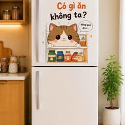 [Hỏa Tốc] Decal Dán Tủ Lạnh Hoạt Hình "Dễ Thương, Vui Nhộn" Chống Thấm Nước, Bền Đẹp 4