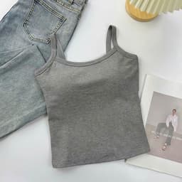 <  Kèm Đệm Mút > Áo 2 dây có mút ngực chất tăm lạnh , áo hai dây nữ 8