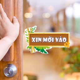 [Hỏa Tốc] Decal Dán "Xin Mời Vào" Thiết Kế Khung Tre Độc Đáo, Chống Thấm Nước, Bền Đẹp 2