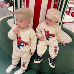 [10-29kg] Bộ Nỉ 2 Da Cao Cấp Cho Bé Trai Mặc Thu Đông KIMCHIBABY Dày Mịn Ấm 330gsm Họa Tiết Siêu Anh Hùng BN601 2