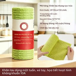 🧽 KHĂN LAU BẾP NHUNG SỢI TRE 20 MIẾNG – MỀM MỊN, THẤM HÚT TỐT 🧽  5