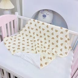 Chăn xô muslin hạt đậu cho bé - Chăn/ Mền đắp cho bé vải muslin cao cấp kết hợp vải nhung bi mềm 1
