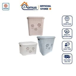 Giỏ Nhựa Nắp Hoa Việt Nhật 5158/59, Giỏ Đựng Quần Áo Và Đồ Chơi Gọn Gàng - DOMUS 1