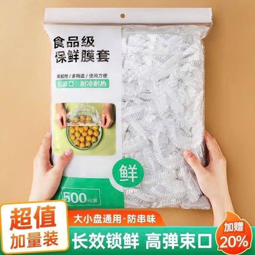 Set 500 Túi Màng Bọc Thực Phẩm Có Chun Co Giãn – Giữ Thực Phẩm Tươi Lâu, Tiện Lợi Mỗi Ngày