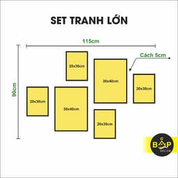 Bộ 6 tranh decor dán tường trang trí phòng ngủ cho bé dễ thương đáng yêu, phòng khách decor siêu cute 2