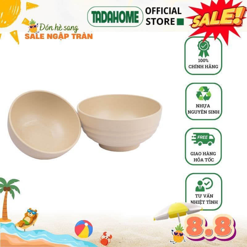 Combo Bát Cơm Thái Việt Nhật Chén Nhựa 6830/2/3, Bộ Chén Đựng Cơm Canh Gia Đình Cao Cấp - TADAHOME
