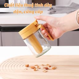 Lọ Đựng Gia Vị Thuỷ Tinh Có Ngăn Thìa Riêng DECOR, Hũ Đựng Gia Vị Nhà Bếp Chống Ẩm Dung Tích 400ml 053 2