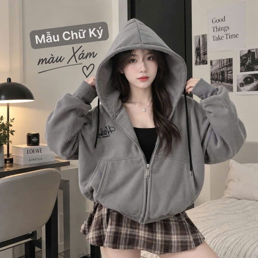 [ Rẻ Vô Địch ] Áo Khoác Hoodie Zip Nỉ Tàu Unisex Thời Trang Thêu Chữ MARPU - cahng3158