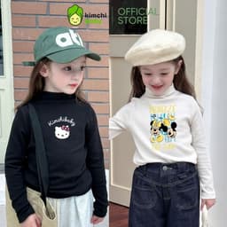 [10-29KG] Áo dài tay giữ nhiệt bé gái cổ cao 3p cao cấp KIMCHIBABY  DÀY MỊN SIÊU ẤM cho bé mặc thu đông ACL602 5
