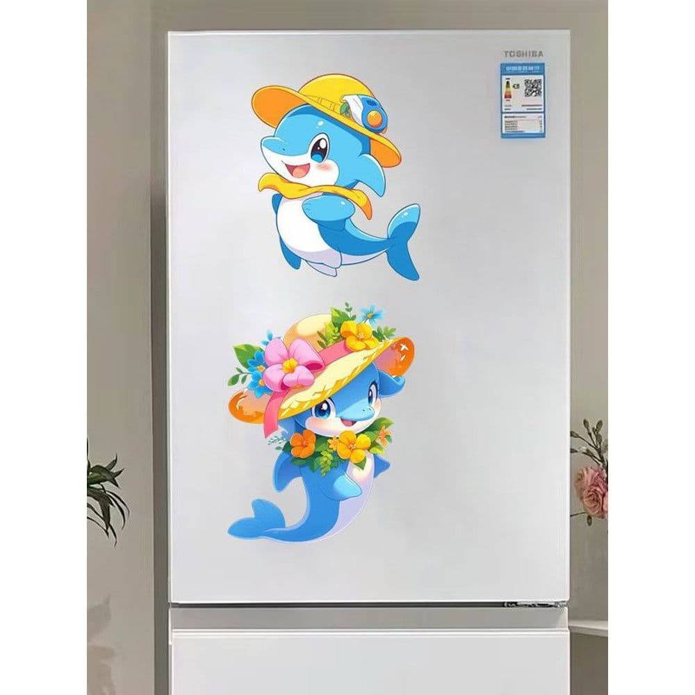 Decal Cá Heo Hoạt Hình Dễ Thương - Sticker Chống Nước Dán Tủ Lạnh, Phòng Bé, Tường Nhà Tự Dính