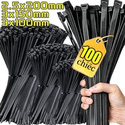 100 Dây buộc cáp nhựa đa năng - Dây rút tự khóa siêu bền cho tổ chức dây điện ngoài trời trong nhà 1