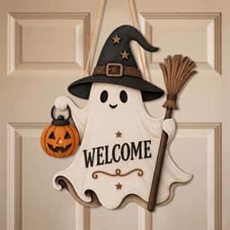 REEMOOR Halloween Chào Mừng Dấu Hiệu Cửa, Tấm Cửa Trang Trí Ngoài Trời kích thước 30cm 7