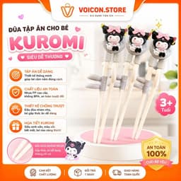 VOICON-[DA72] Đũa tập ăn cho bé họa tiết Kuromi siêu dễ thương 3 màu sắc ngẫu nhiên đóng gói an toàn trong túi bóng 1