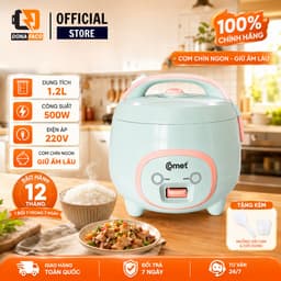 Nồi cơm điện 1,2L nắp gài COMET CM8002, lòng nồi chống dính, dành cho 3-4 người ăn [NEW 2026] 1