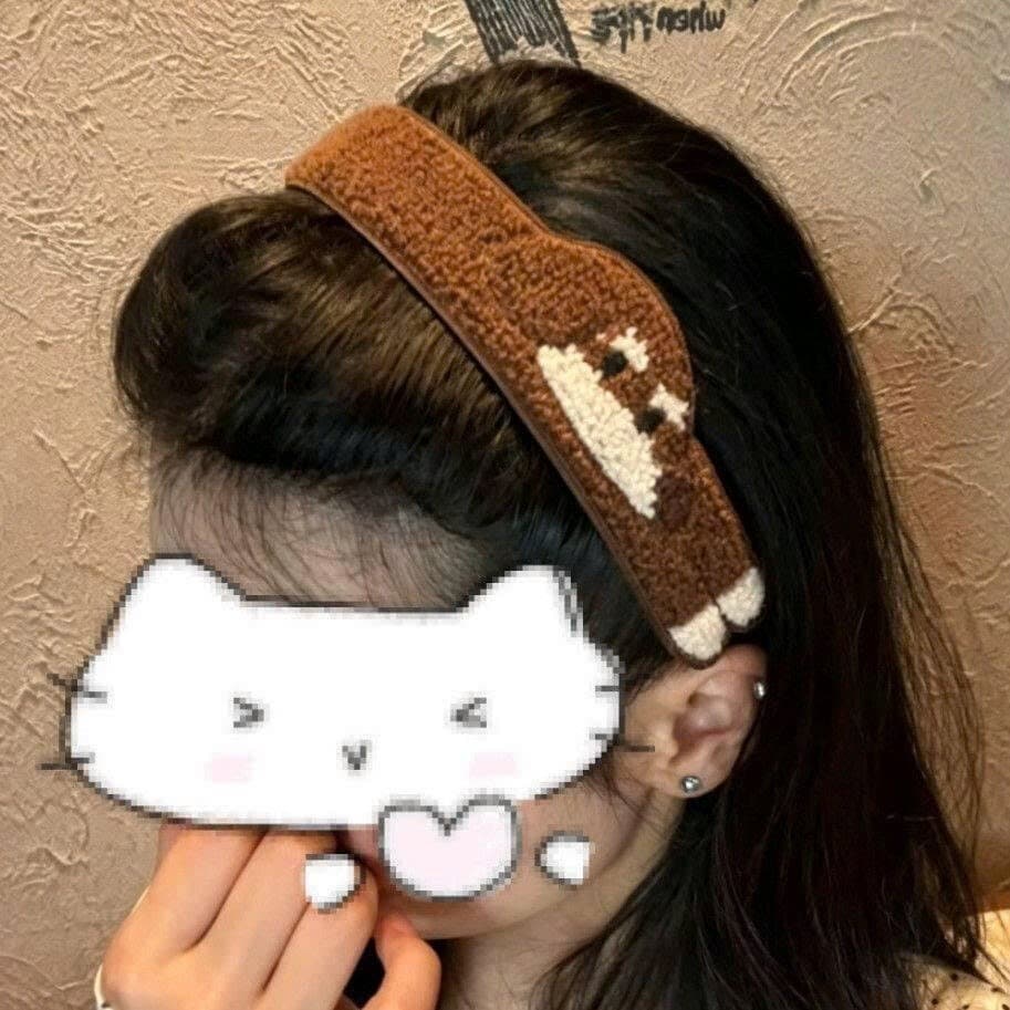 Băng Đô Dán Tóc Len Động Vật Dễ Thương - Miếng Dán Tóc Mái Cute Cho Bạn Nữ