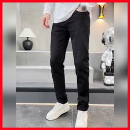 JEAN ĐEN "3 TRONG 1", CHỐNG PHAI MÀU-CHỐNG NHĂN-VẢI 3 LỚP CHẤT ĐANH ĐỨNG FORM,BỀN ĐẸP QJ-3250 VIC 3