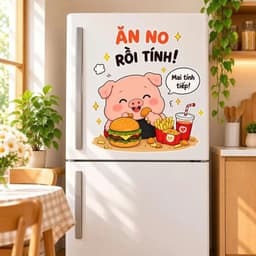 [Hỏa Tốc] Decal Dán Tủ Lạnh Mèo Con "Hôm Nay Ăn Gì?" Chống Thấm Nước, Bền Đẹp 5