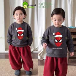[10-29KG] Áo Nỉ Thu Đông Cho Bé Trai Kimchibaby Vải Nỉ 2 Da Cao Cấp Dày Mịn Ấm Họa Tiết Siêu Nhân Noel Giáng Sinh AN601 4